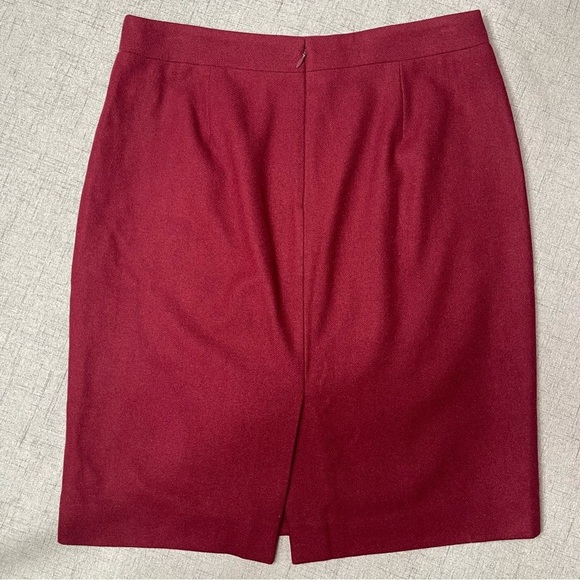 J. Crew Wool Straight Pencil Skirt Red Maroon 8 Medium - Picture 5 of 8